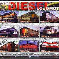 Somalia 2002 Diesel Locomotives #1 perf sheetlet containing set of 9 values cto used