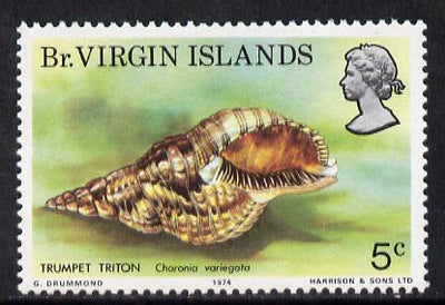 British Virgin Islands 1974 Seashells 5c with wmk error (type 53 of Lesotho) unmounted mint SG 317a