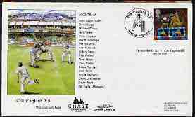 Great Britain 2002 illustrated cover for Farncombe CC v Old England XI with special 'Cricket' cancel