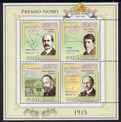 Guinea - Bissau 2009 Nobel Prize Winners - 1915 perf sheetlet containing 4 values unmounted mint