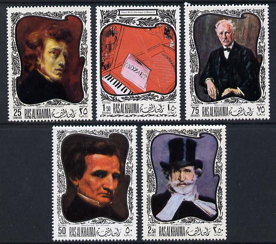 Ras Al Khaima 1969 Paintings of Composers set of 5 unmounted mint (Mi 276-80A)