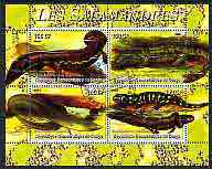 Congo 2004 Salamanders perf sheetlet containing 4 values cto used