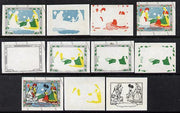 Cinderella - India 1959-60 Christmas seals (TB) set of 11 imperf progressive colour proofs comprising the 6 individual colours plus 2, 3, 4, 5 and all 6-colour composites, unmounted mint a rare group