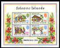 Solomon Islands 1991 Christmas perf m/sheet containing set of 4 unmounted mint, SG MS707