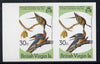 British Virgin Islands 1985 John Audubon Birds 30c Passenger Pigeon imperf pair (as SG 589) unmounted mint