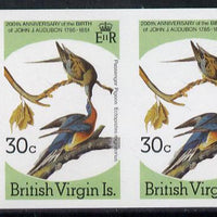 British Virgin Islands 1985 John Audubon Birds 30c Passenger Pigeon imperf pair (as SG 589) unmounted mint