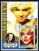 Uzbekistan 2002 Marilyn Monroe & Walt Disney Centenary #04 perf m/sheet, fine cto used