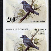 Sri Lanka 1983 Birds - 2nd series Flycatcher 2r imperf pair unmounted mint, (as SG 829)