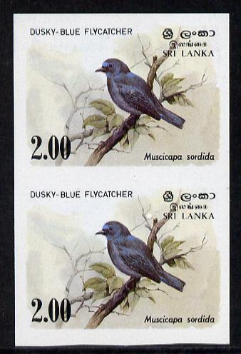 Sri Lanka 1983 Birds - 2nd series Flycatcher 2r imperf pair unmounted mint, (as SG 829)