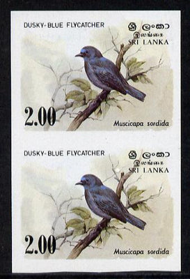 Sri Lanka 1983 Birds - 2nd series Flycatcher 2r imperf pair unmounted mint, (as SG 829)