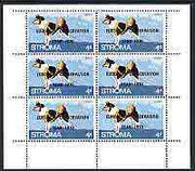 Stroma 1970 Dogs 4d (Husky) complete perf sheetlet of 6 with 'European Conservation Year 1970' opt unmounted mint