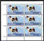 Stroma 1970 Dogs 4d (Husky) complete perf sheetlet of 6 with 'Osaka Expo 70' opt unmounted mint