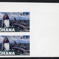 Ghana 1983 Marine Mammals 1c40 (Risso's Dolphin) imperf pair unmounted mint as SG 1033