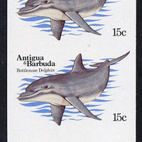 Antigua 1983 Whales15c (Dolphin) unmounted mint imperf pair (as SG 788)
