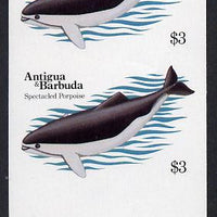 Antigua 1983 Whales $3 (Spectacled Porpoise) unmounted mint imperf pair (as SG 791)