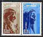 Canada 1981 17th century Canadian Women (Statues by Emile Brunet) se-tenant pair unmounted mint, SG 1008a