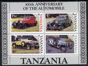 Tanzania 1986 Centenary of Motoring m/sheet opt'd SPECIMEN unmounted mint, as SG MS 460