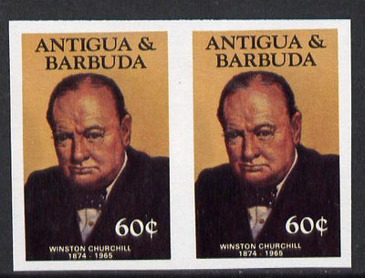 Antigua 1984 Famous People 60c (Churchill) unmounted mint imperf pair (as SG 888)
