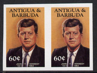 Antigua 1984 Famous People 60c (Kennedy) unmounted mint imperf pair (as SG 890)