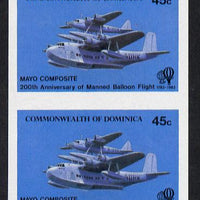 Dominica 1983 Manned Flight 45c (Mayo-Mercury Seaplane composite) imperf pair unmounted mint, as SG 853