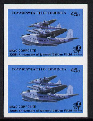 Dominica 1983 Manned Flight 45c (Mayo-Mercury Seaplane composite) imperf pair unmounted mint, as SG 853