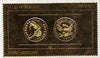 Staffa 1980 US Coins (1808 Quarter Eagle $2.5 coin both sides) on £8 perf label embossed in 22 carat gold foil (Rosen 890) unmounted mint