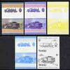 Tuvalu 1985 Locomotives #5 (Leaders of the World) $1 'Class 1070 4-4-2' set of 5 imperf progressive proof pairs comprising 3 individual colours plus 2 & 3 colour composites unmounted mint (5 se-tenant proof pairs as SG 354a)