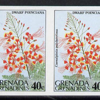 Grenada - Grenadines 1984 Flowers 40c (Dwarf Poinciana) unmounted mint imperf pair (as SG 584)
