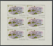 St Kilda 1970 Flowers 1s6d (Bog Violet) complete imperf sheetlet of 6 unmounted mint