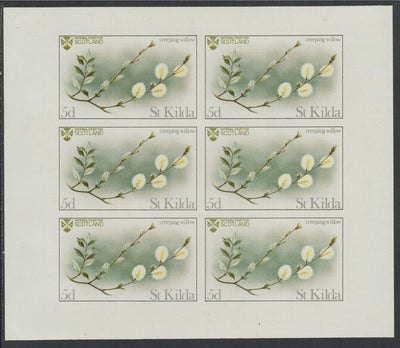 St Kilda 1970 Flowers 5d (Creeping Willow) complete imperf sheetlet of 6 unmounted mint