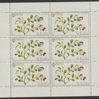 St Kilda 1969 Flowers 1s (Cow Berry) complete perf sheetlet of 6 unmounted mint
