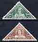 New Zealand 1943 Health - Princesses triangular perf set of 2 unmounted mint, SG 636-37