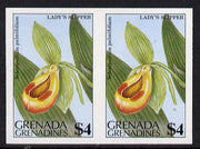 Grenada - Grenadines 1984 Flowers $4 (Lady's Slipper) unmounted mint imperf pair (as SG 586)