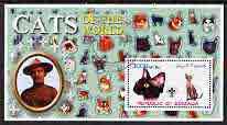 Somalia 2002 Domestic Cats of the World perf s/sheet #10 with Scout Logo & Baden Powell in background, fine cto used