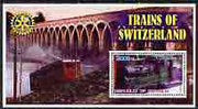 Somalia 2002 Trains of Switzerland perf s/sheet with Rotary Logo in background, fine cto used