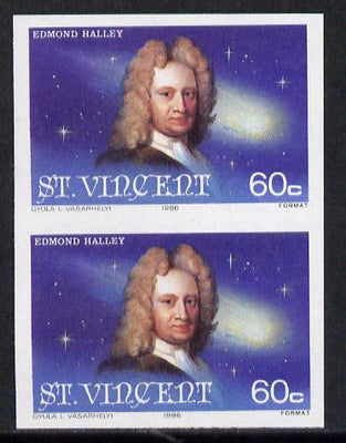 St Vincent 1986 Halley's Comet 60c (Edmond Halley) imperf single as SG 974 unmounted mint