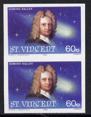 St Vincent 1986 Halley's Comet 60c (Edmond Halley) imperf single as SG 974 unmounted mint