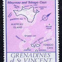 St Vincent - Grenadines 1977 the unissed Map stamp (without value) with Royal Visit overprint omitted (Map of Mayreau Island in violet) unmounted mint