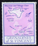 St Vincent - Grenadines 1977 the unissed Map stamp (without value) with Royal Visit overprint omitted (Map of Mayreau Island in violet) unmounted mint
