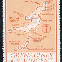 St Vincent - Grenadines 1977 the unissed Map stamp (without value) with Royal Visit overprint omitted (Map of Le Quatre Island in orange) unmounted mint