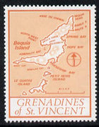 St Vincent - Grenadines 1977 the unissed Map stamp (without value) with Royal Visit overprint omitted (Map of Le Quatre Island in orange) unmounted mint