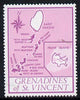 St Vincent - Grenadines 1977 the unissed Map stamp (without value) with Royal Visit overprint omitted (Map of Prune Island in mauve) unmounted mint