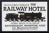 Match Box Label - The Railway Hotel (showing silhouette of steam loco in black) unused and pristine