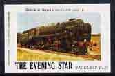 Match Box Label - The Evening Star (Macclesfield) unused and pristine