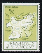 St Vincent - Grenadines 1977 the unissed Map stamp (without value) with Royal Visit overprint omitted (Map of Union Island in green) unmounted mint