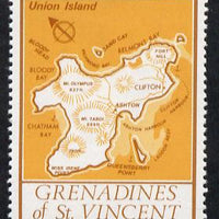 St Vincent - Grenadines 1977 the unissed Map stamp (without value) with Royal Visit overprint omitted (Map of Union Island in orange) unmounted mint