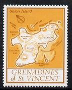St Vincent - Grenadines 1977 the unissed Map stamp (without value) with Royal Visit overprint omitted (Map of Union Island in orange) unmounted mint