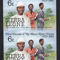 Sierra Leone 1984 Mano River 6c (Graduation Day) imperf pair unmounted mint (as SG 783)