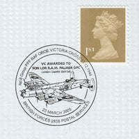 Postmark - Great Britain 2005 cover celebrating Victoria Cross awarded to Sqn Ldr,Palmer with illustrated cancel showing a Lancaster