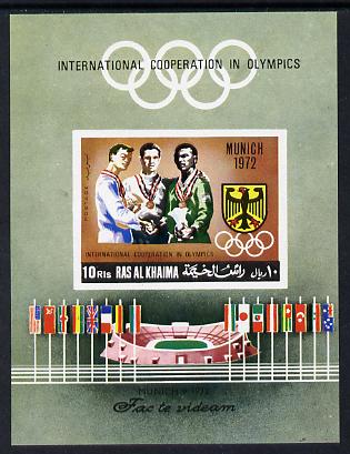 Ras Al Khaima 1969 Olympic Co-operation imperf m/sheet unmounted mint, Mi BL 71B